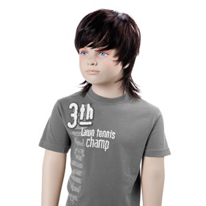 Περούκα FRED για παιδική κούκλα βιτρίνας, Σκούρο Καστανό