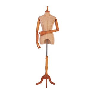 Vintage Γυναικείο Μπούστο Ραπτικής με καπάκι λαιμού και Ξύλινη Τρίποδη Βάση