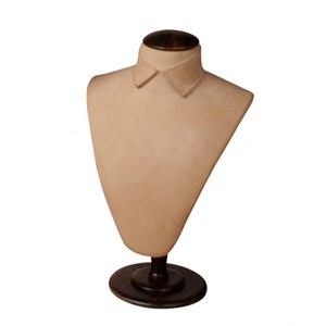 Vintage Ανδρικό Μπούστο Βιτρίνας με Ξύλινο καπάκι και στρογγυλή βάση 38cm