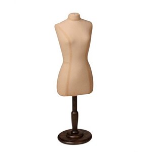 Vintage Γυναικείο Μπούστο βιτρίνας mini με ξύλινη στρογγυλή βάση 30cm