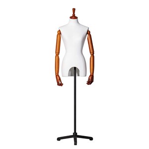 Vintage Γυναικείο Μπούστο Ραπτικής με Ξύλινα χέρια και μεταλλική Βάση